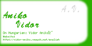 aniko vidor business card